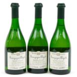 Three bottles of Honore Lavigne Cuvee Speciale Bourgogne Aligote wine