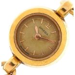 Omega, ladies gold Omega manual wind wristwatch, 15mm in diameter with rolled gold bracelet