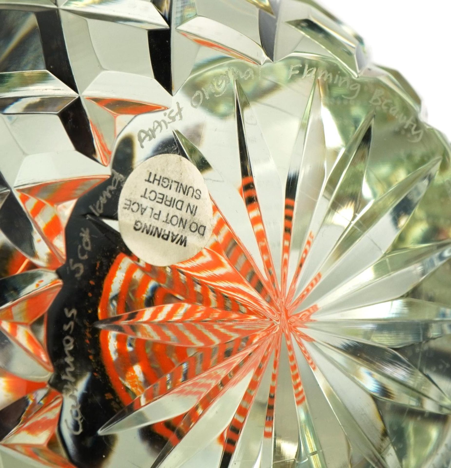 Sarah Peterson & Martin Murray, Caithness glass paperweight titled Flaming Beauty, limited edition - Bild 6 aus 6
