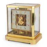 Jaeger LeCoultre brass cased Atmos clock, serial number 295987, 23.5cm high