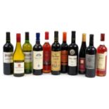 Eleven bottles of table wine including Sauvignon Blanc, Chateau Marjosse and Rose