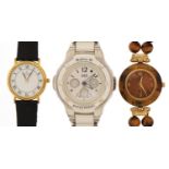 Three ladies wristwatches comprising Casio Baby-G, Avia with tiger's eye bezel and strap and