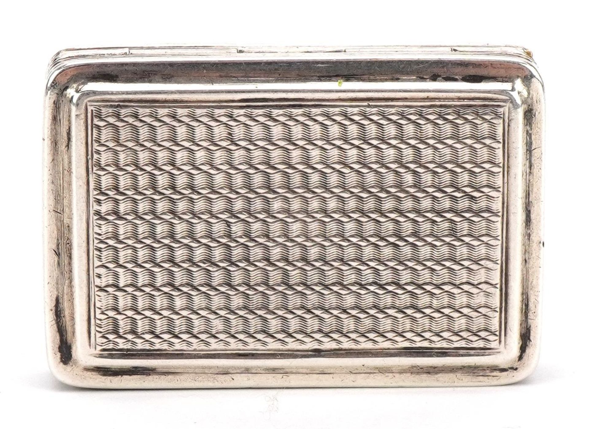 William Simpson, Georgian silver vinaigrette with engine turned decoration and gilt interior, - Image 5 of 5