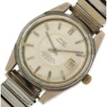 Ross, vintage gentlemen's Ross Grand Prix stainless steel wristwatch with date aperture, 36mm in