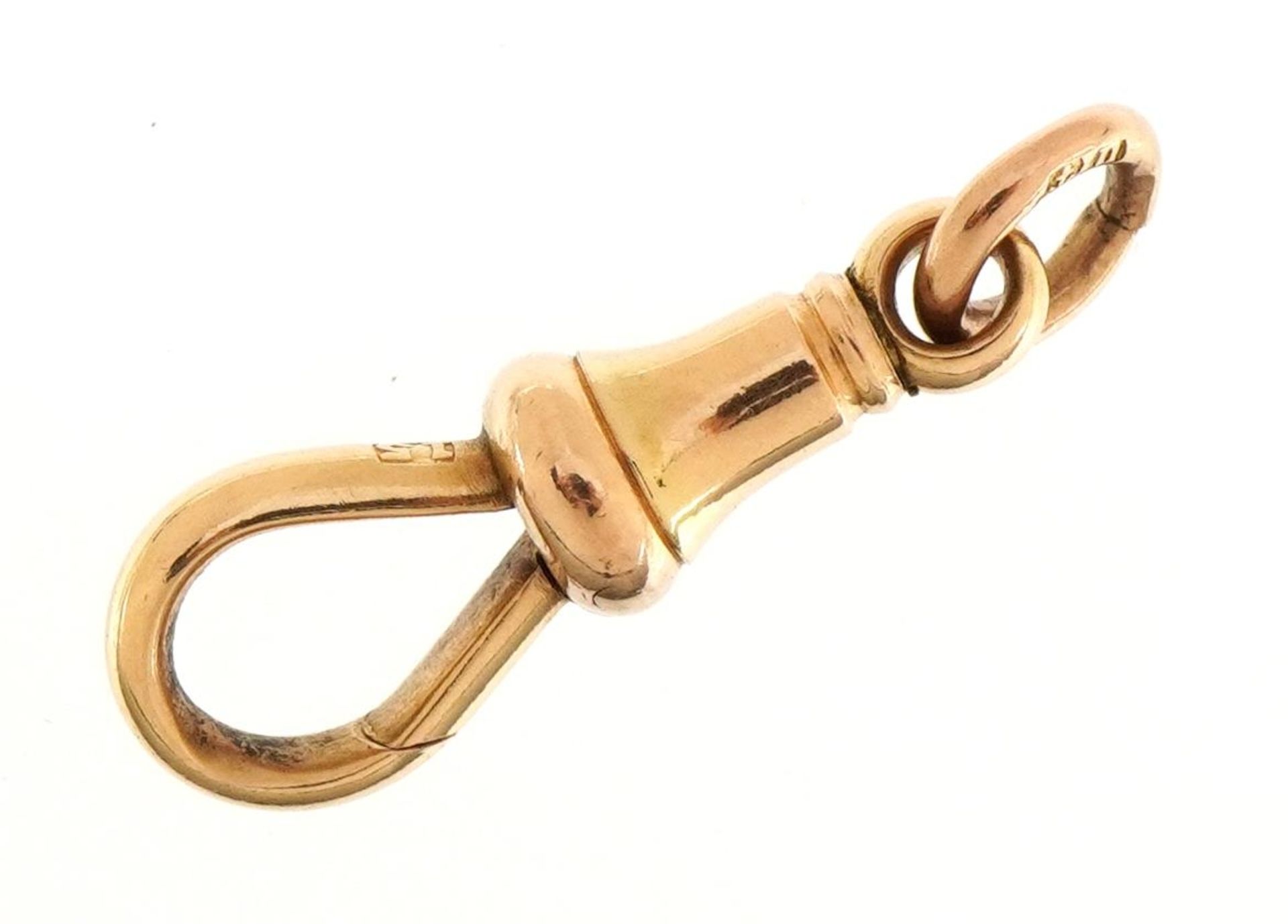 15ct rose gold jewellery swivel clasp, 2.0cm in length, 2.0g