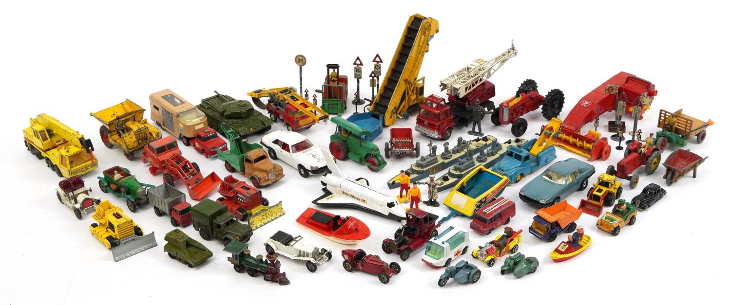 Vintage and later diecast vehicles and ships including Matchbox Sea Kings, Dinky Toys, Matchbox