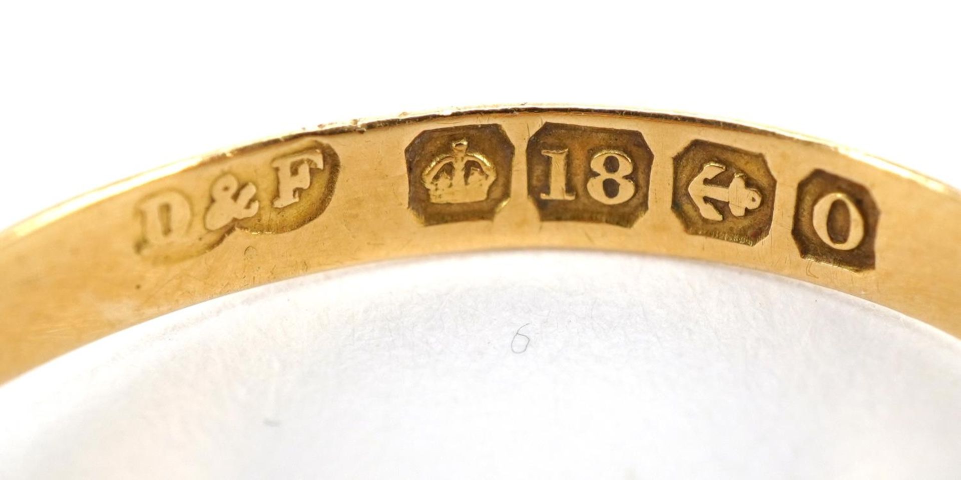 Victorian 18ct gold diamond five stone ring, Birmingham 1863, size Q, 1.9g - Image 3 of 3