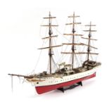 Danmark scratch built model of a rigged cutter on stand, 100cm in length