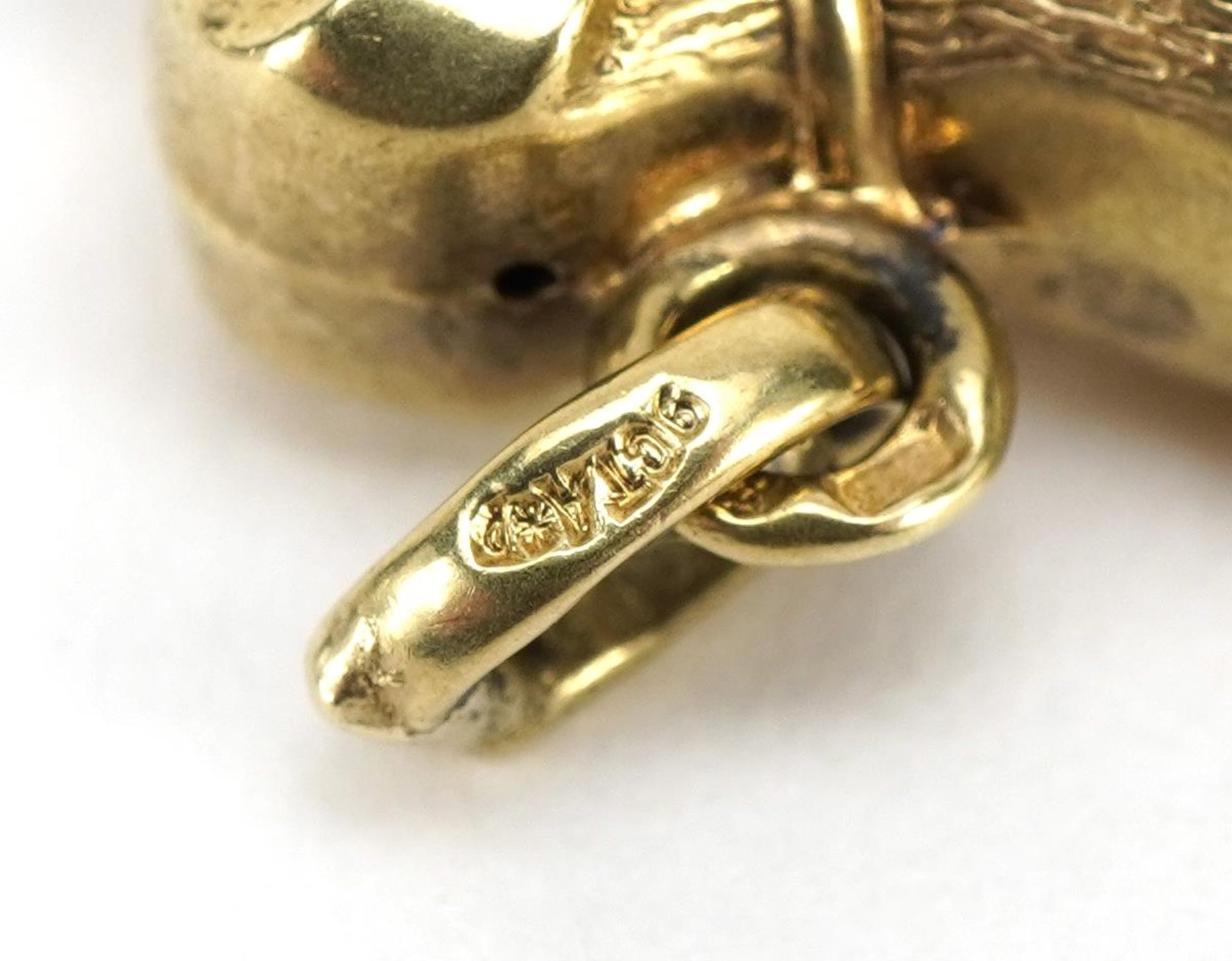 9ct gold Dachshund dog charm, 2.7cm wide, 1.8g - Bild 3 aus 3