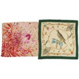 Two vintage Italian silk scarves comprising Gucci and Balenciaga, the largest 86cm x 83cm