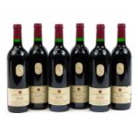 Six bottles of 1995 Dardaillon Oak aged Merlot red wine