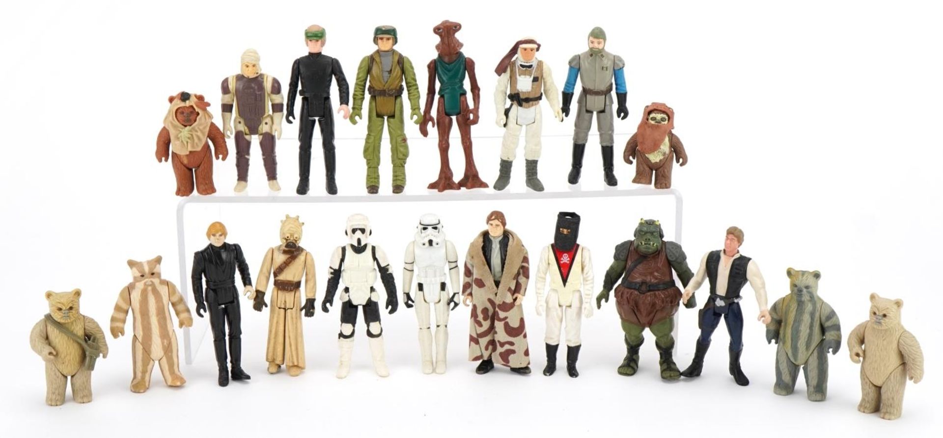 Twenty vintage Star Wars action figures including Stormtrooper and Luke Skywalker