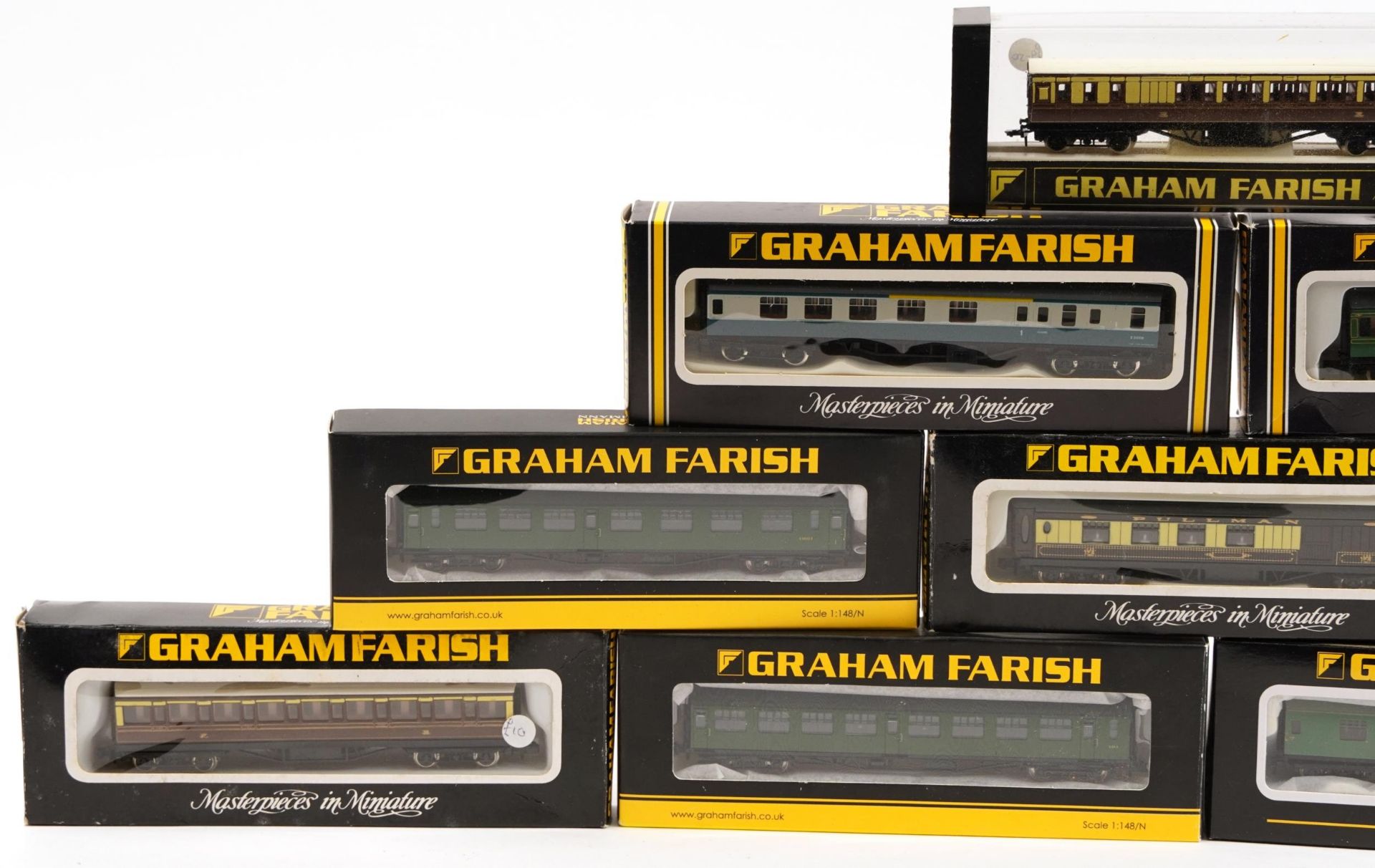 Ten Graham Farish N gauge model railway carriages with boxes, numbers 0614, 0623, 0624, 0634, - Bild 2 aus 5
