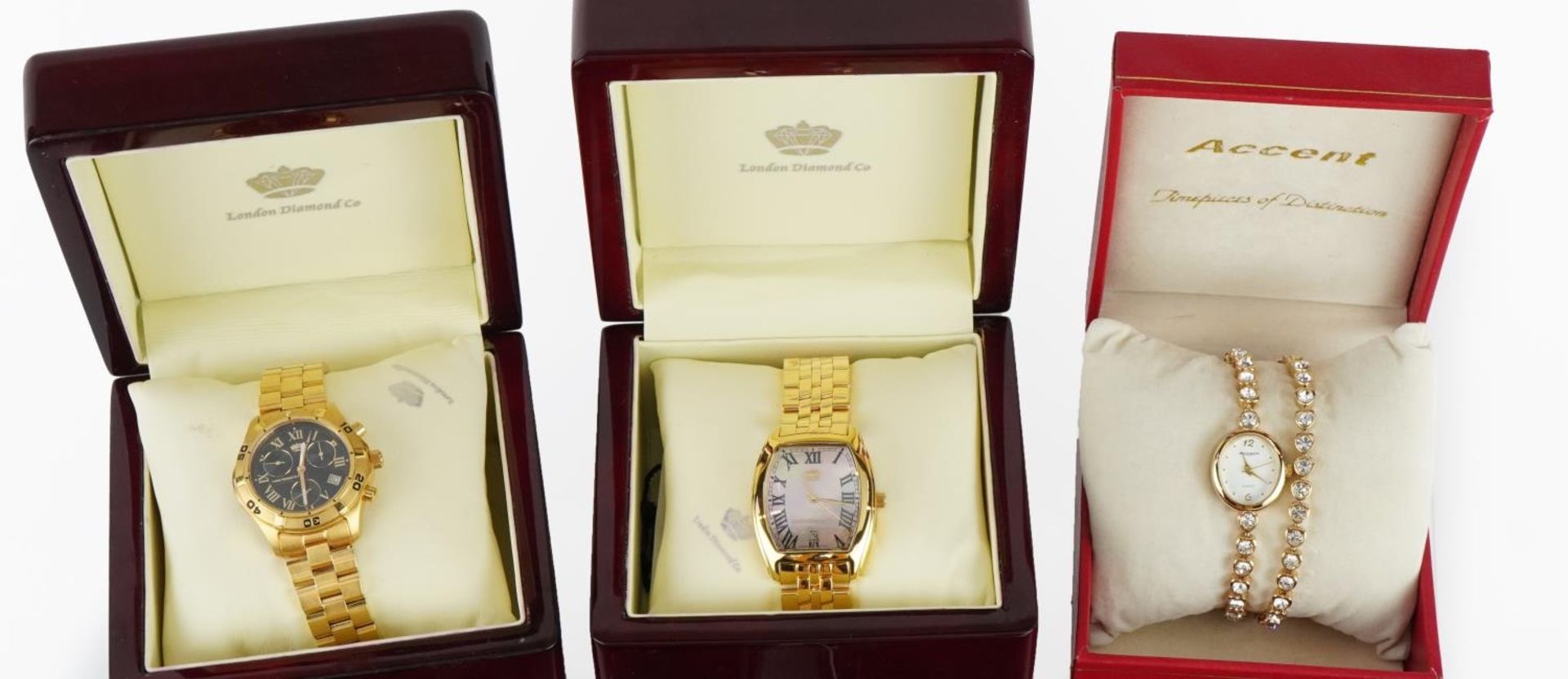 Six ladies and gentlemen's wristwatches with boxes, one with matching bracelet including London - Image 2 of 4