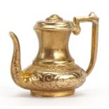 9ct gold teapot charm, 2.4cm wide, 2.2g
