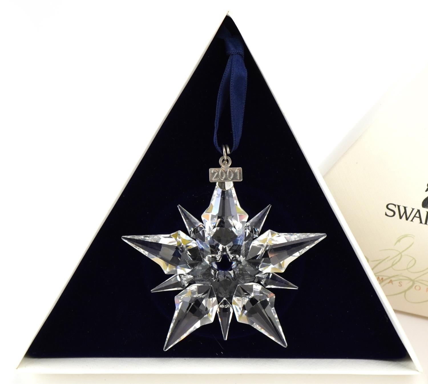 Two Swarovski Crystal Christmas ornaments with boxes comprising dates 2000 and 2001 - Image 2 of 4