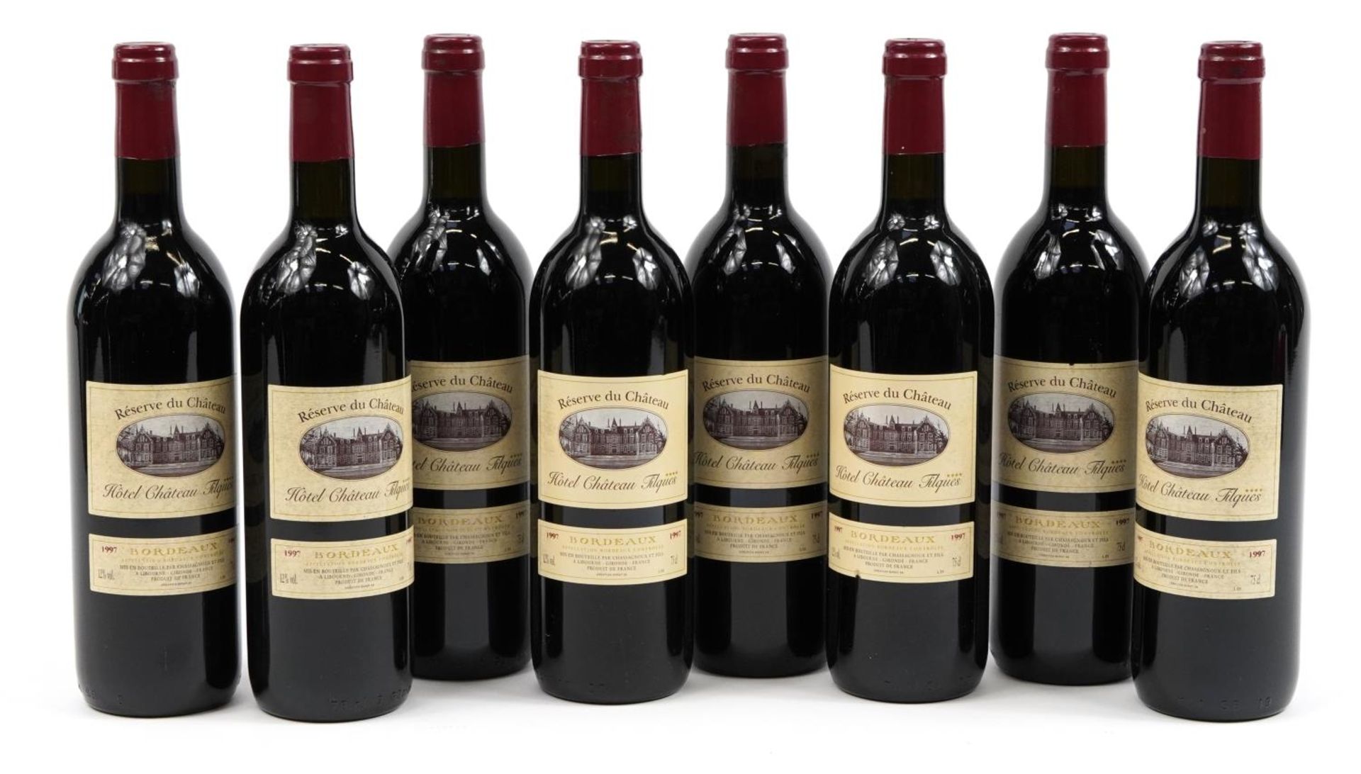 Eight bottles of 1997 Reserve du Chateau Hotel Chateau Tilques red wine