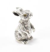 SILVER RABBIT FIGURE WITH GLASS EYES