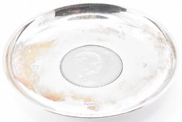 1960S HALLMARKED SILVER CHURCHILL COIN DISH