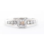 14CT WHITE GOLD & CZ DRESS RING