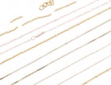 SELECTION OF 9CT GOLD NECKLACE CHAIN FRAGMENTS