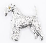 SILVER SCOTTIE DOG BROOCH