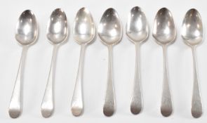 SEVEN HALLMARKED SILVER GEORGE III TEASPOONS