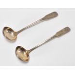 PAIR OF GEORGE III SILVER HALLMARKED CHOCOLATE LADLES