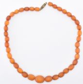 VINTAGE AMBER BEADED NECKLACE