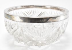 HALLMARKED SILVER & CUT GLASS 1920S FENTON BROTHERS CANDY BOWL