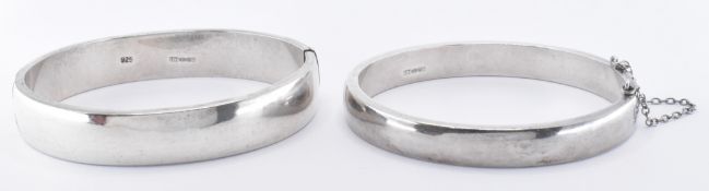 TWO SILVER HALLMARKED BANGLE BRACELETS