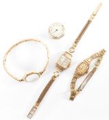 THREE 18CT & 9CT GOLD LADIES COCKTAIL WATCHES