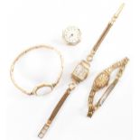 THREE 18CT & 9CT GOLD LADIES COCKTAIL WATCHES