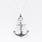 SILVER ANCHOR PENDANT NECKLACE