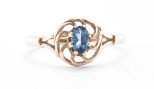 HALLMARKED 9CT GOLD & BLUE TOPAZ RING