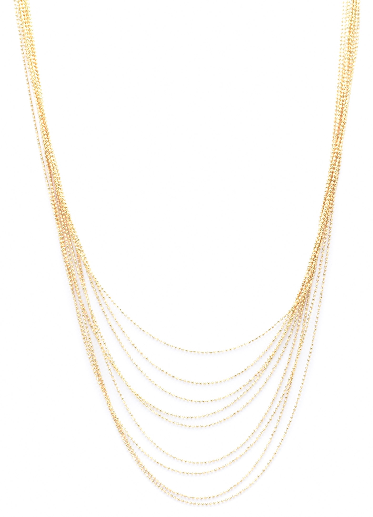 14K CONTINENTAL GOLD EIGHT STRING NECKLACE