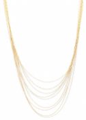 14K CONTINENTAL GOLD EIGHT STRING NECKLACE