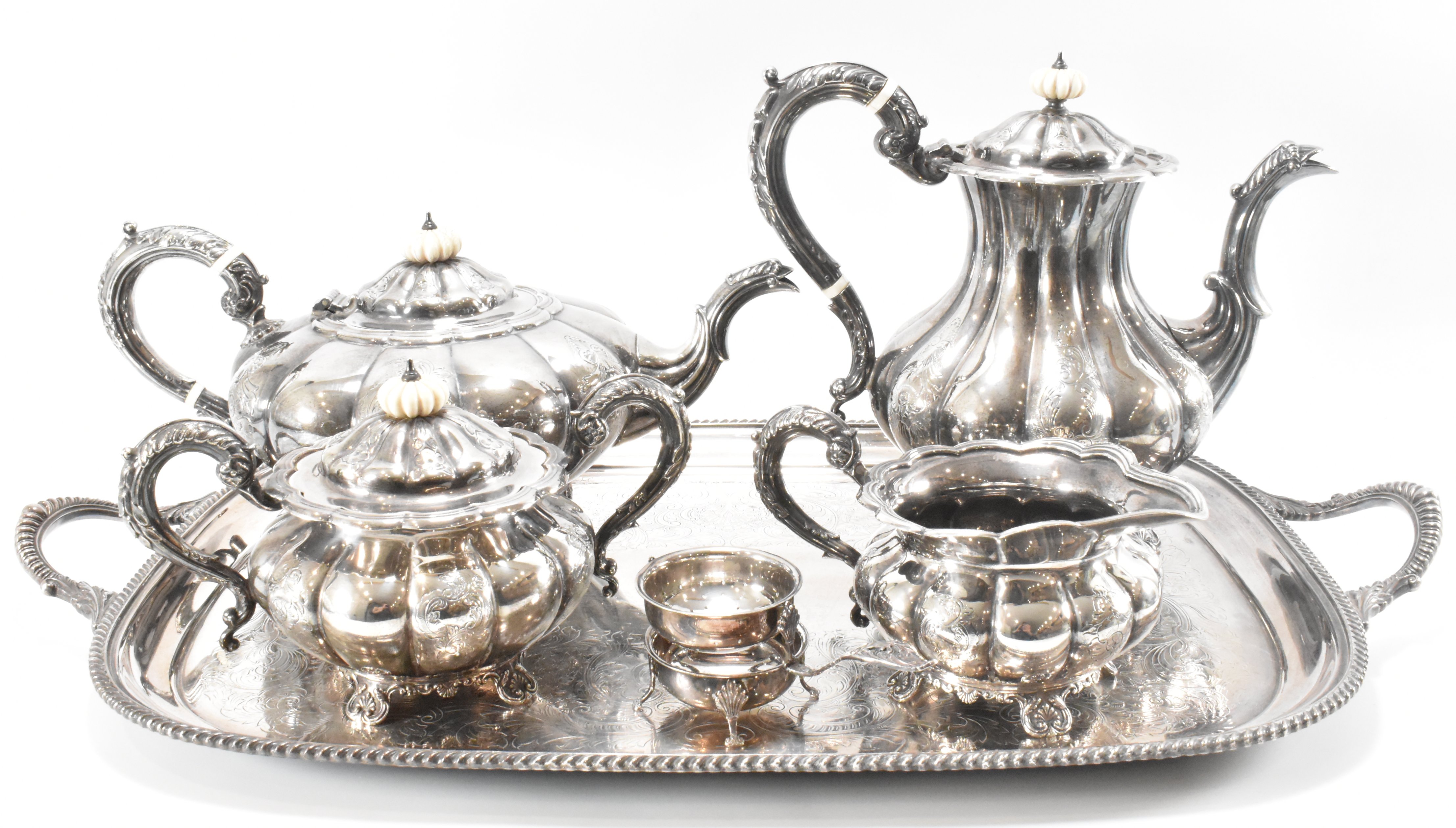 VINTAGE BARKER ELLIS SILVER COMPANY SILVER HALLMARKED TEA SET