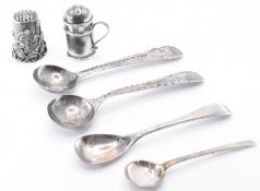 GROUP OF SILVER HALLMARKED ITEMS INCLUDING GEORGE III SPOONS