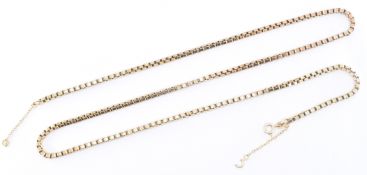 HALLMARKED 9CT GOLD BOX CHAIN NECKLACE