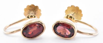 PAIR OF 9CT GOLD & GARNET EARRINGS