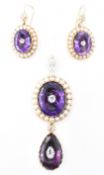 19TH CENTURY VICTORIAN GOLD AMETHYST JEWELLERY SUITE