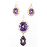 19TH CENTURY VICTORIAN GOLD AMETHYST JEWELLERY SUITE