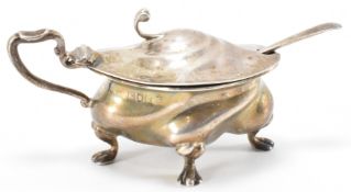 HALLMARKED SILVER GEORGE IV MUSTARD POT & SPOON