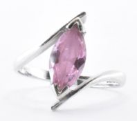 HALLMARKED 9CT GOLD & PINK STONE WRAP AROUND RING