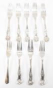 EIGHT HALLMARKED SILVER VICTORIAN DESSERT FORKS