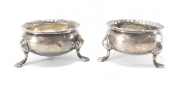 PAIR OF EARLY 20TH CENTURY SILVER HALLMARKED TABLE SALTS