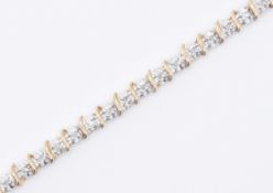 9CT GOLD AND DIAMOND TENNIS BRACELET