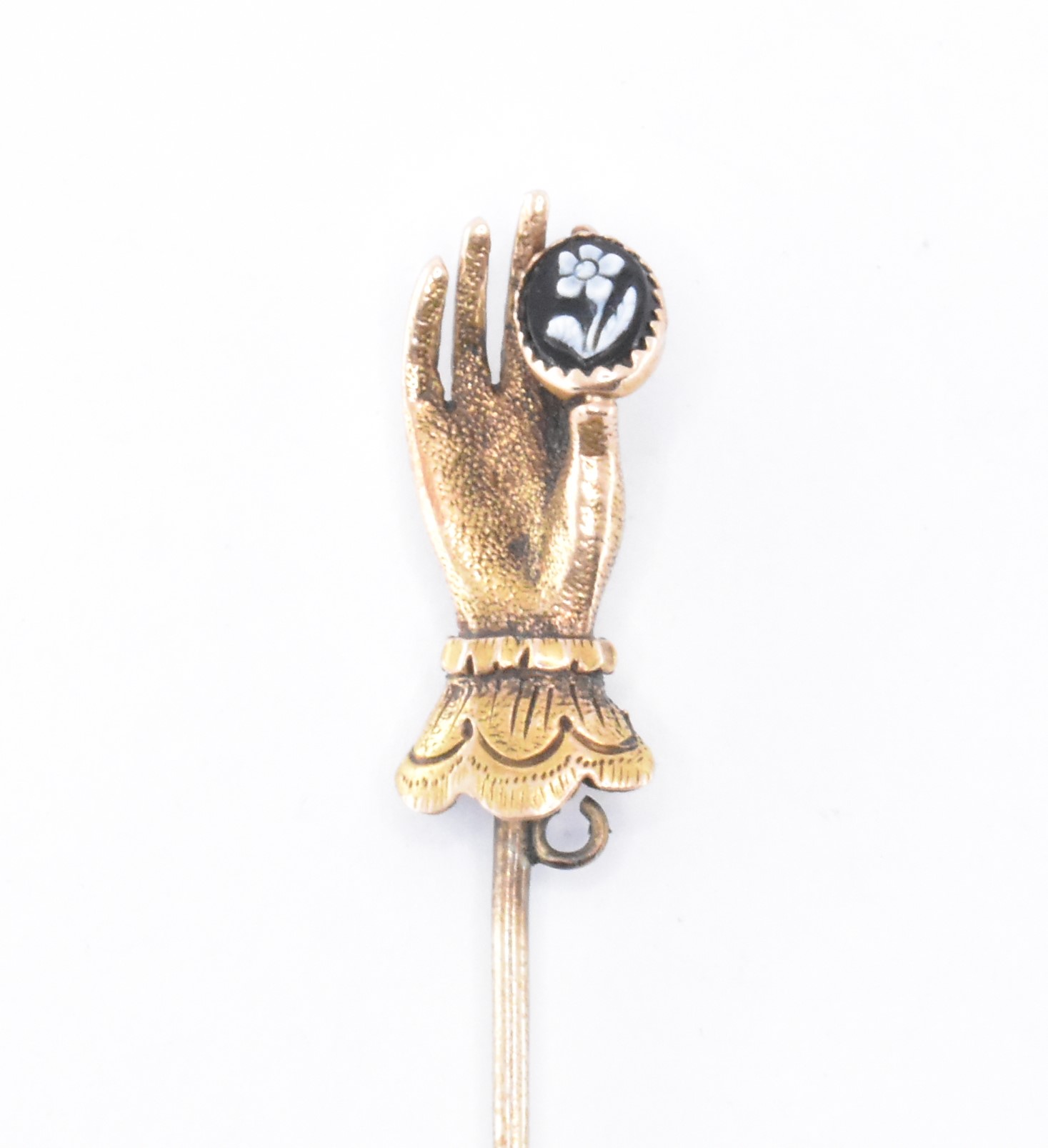 GEORGE III GOLD HAND & CAMEO STICK PIN