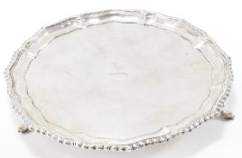 HALLMARKED SILVER GEORGE IV CARRINGTON & CO SALVER TRAY